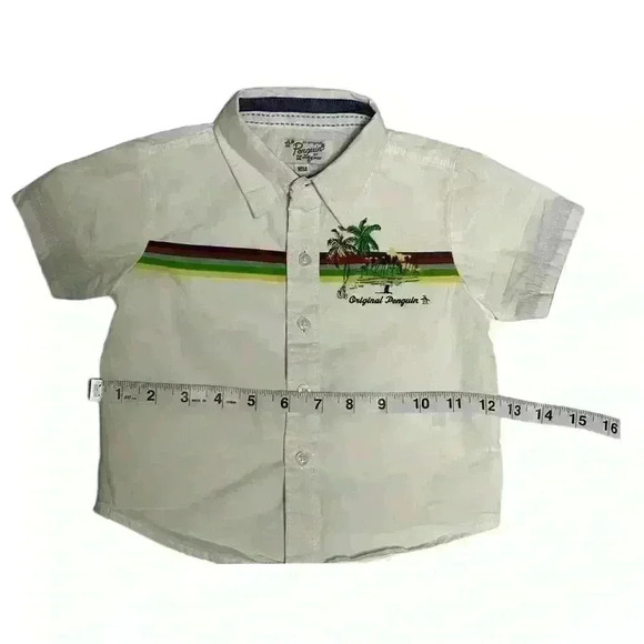 Original Penguin Boys Button-Down Short Sleeve Shirt White Size 18M - Picture 3 of 7
